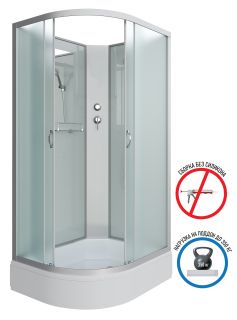 Душевая кабина Niagara NG-33394-14RBK 130x90см серебро/матовое